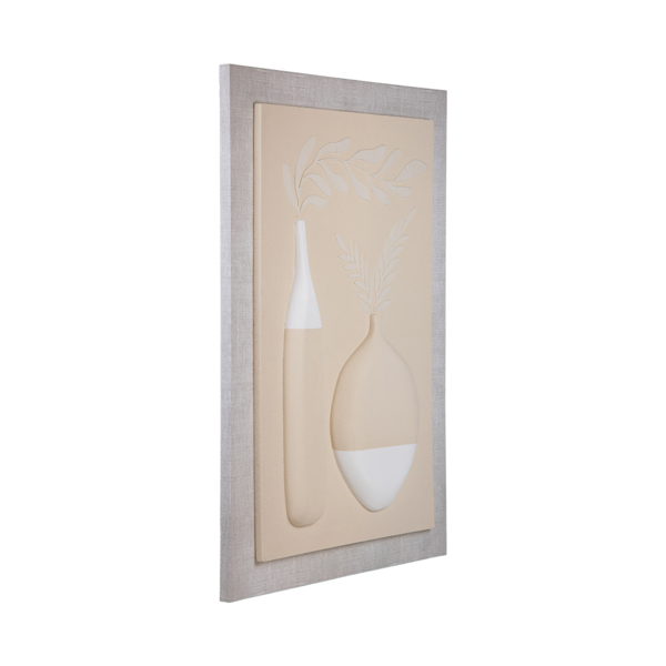 ΠΙΝΑΚΑΣ ΚΑΜΒΑΣ 3D ΒΑΖΑ ΛΕΥΚΟΣ - ΜΠΕΖ 80x120cm