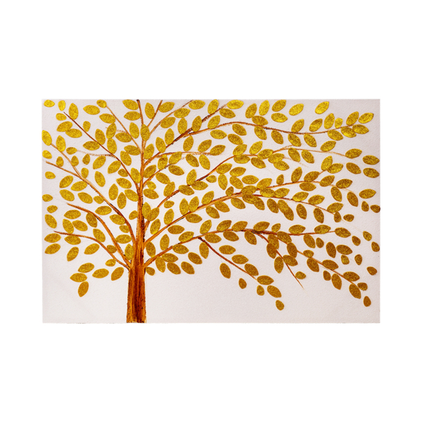 ΠΙΝΑΚΑΣ ΚΑΜΒΑΣ ΔΕΝΤΡΟ ΧΡΥΣΟΣ - ΛΕΥΚΟΣ 120x80cm