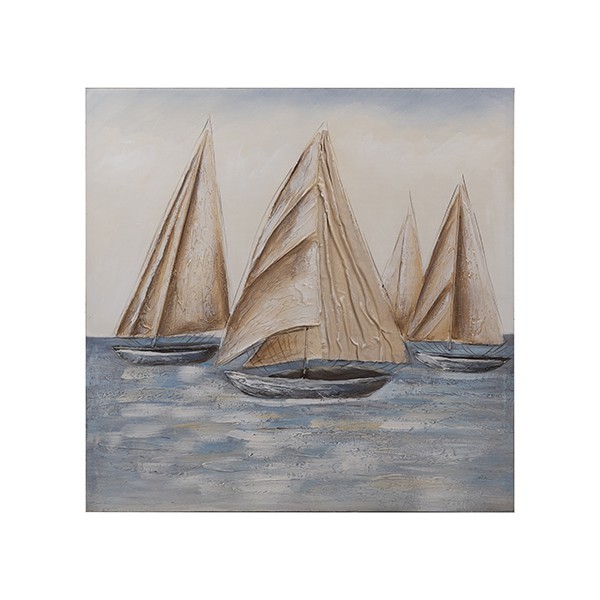 ΠΙΝΑΚΑΣ ΚΑΜΒΑΣ ΚΑΡΑΒΙΑ ΚΑΦΕ - ΓΑΛΑΖΙO 80x3x80cm