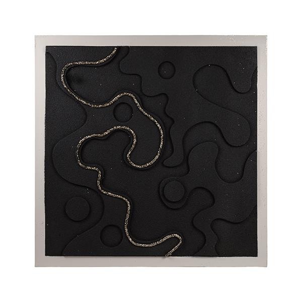 ΠΙΝΑΚΑΣ ΚΥΚΛΟΙ 3D ΜΑΥΡΟΣ - ΧΡΥΣΟΣ 100x3x100cm