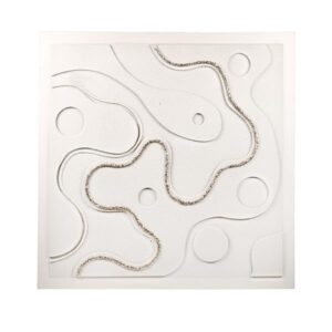 ΠΙΝΑΚΑΣ ΚΥΚΛΟΙ 3D ΜΠΕΖ - ΧΡΥΣΟΣ 100x3x100cm