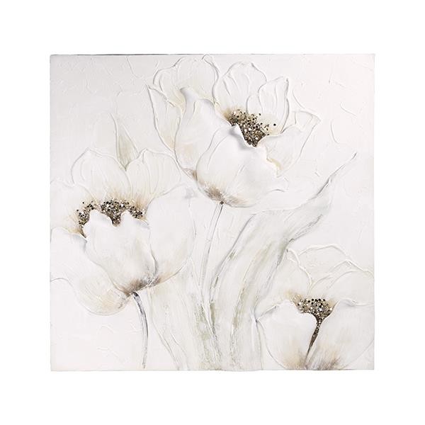 ΠΙΝΑΚΑΣ ΛΟΥΛΟΥΔΙA ΛΕΥΚΟ - ΚΑΦΕ 80x3x80cm
