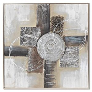 Πίνακας Σε Καμβά Αφηρημένα Σχέδια 62x62cm | Μοντέρνος Πίνακας με Ασημί Κάδρο |BD21B139A-2A - Box In Θεσσαλονίκη - 25ης Μαρτίου 111