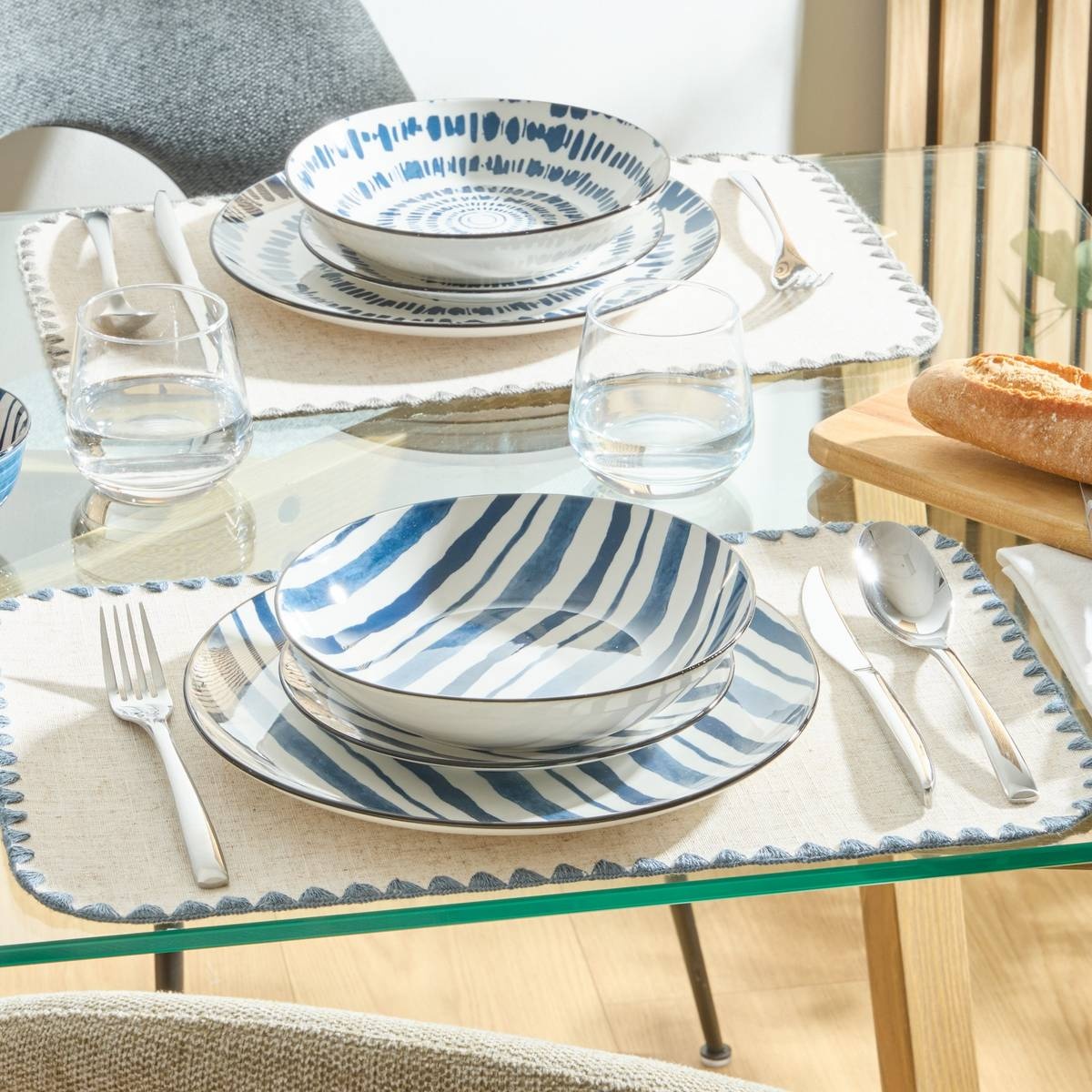 Πιάτο Βαθύ "Umami" Πορσελάνινο Blue Stripe D20xH4.6cm 07.217080D - Box In Θεσσαλονίκη - 25ης Μαρτίου 111