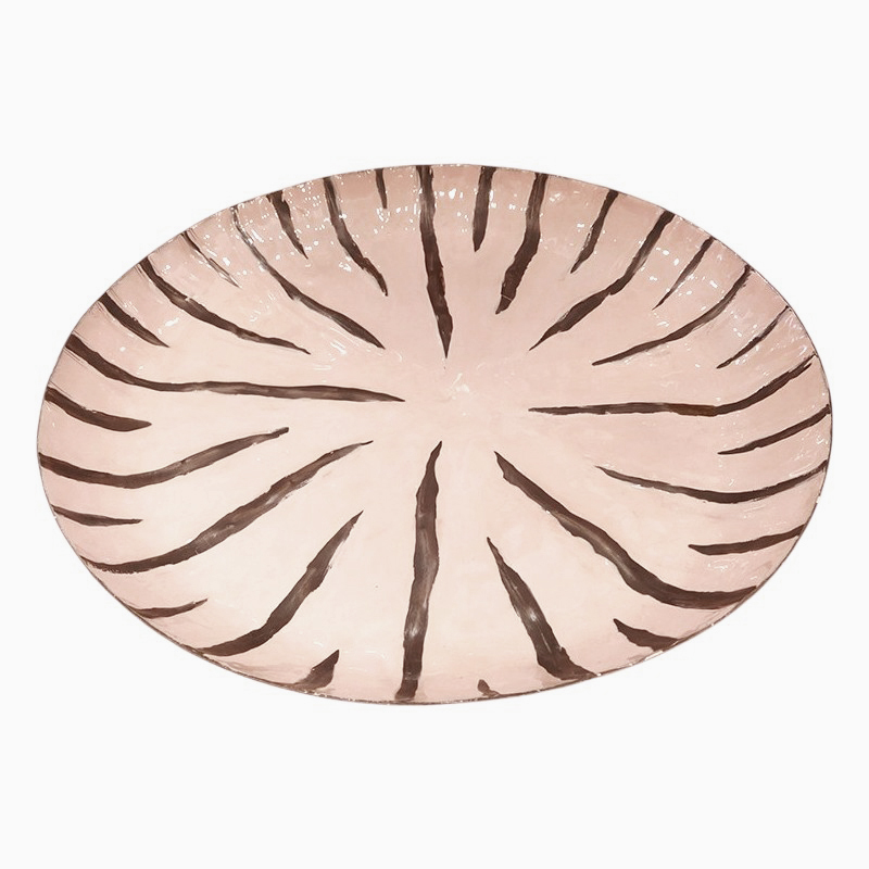 Πιατέλα Μεταλλική Χειροποίητη Dusty Pink με Χρυσό 39x39x3.5cm | 24.254 - Box In Θεσσαλονίκη - 25ης Μαρτίου 111