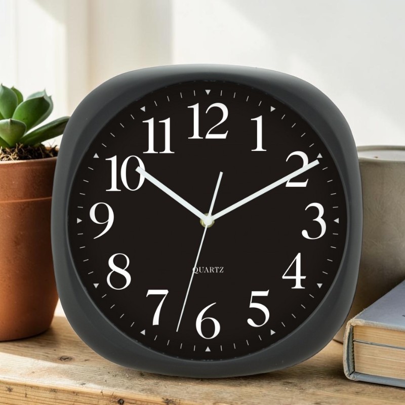 Ρολόι Τοίχου Quartz Μαύρο Minimal Σχεδιασμός 30cm | Modern Wall Clock | EG6934-BLACK - Box In Θεσσαλονίκη - 25ης Μαρτίου 111