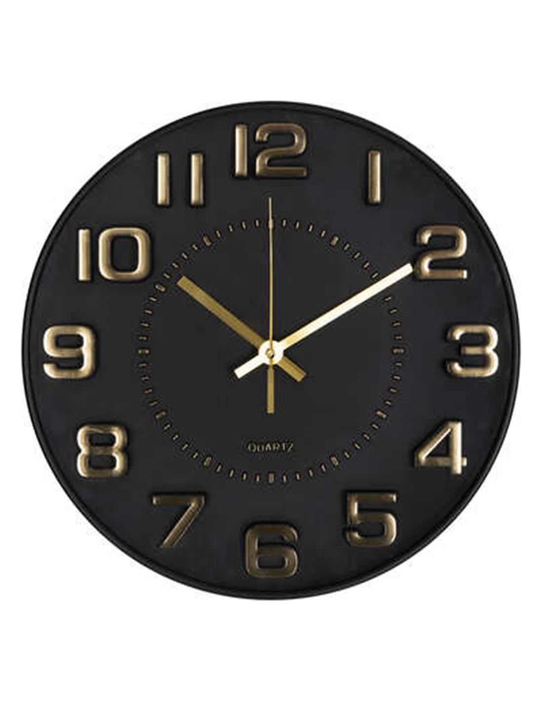 Ρολόι τοίχου μαύρο πλαστ. Φ30cm | 07.205615 - Box In Θεσσαλονίκη - 25ης Μαρτίου 111