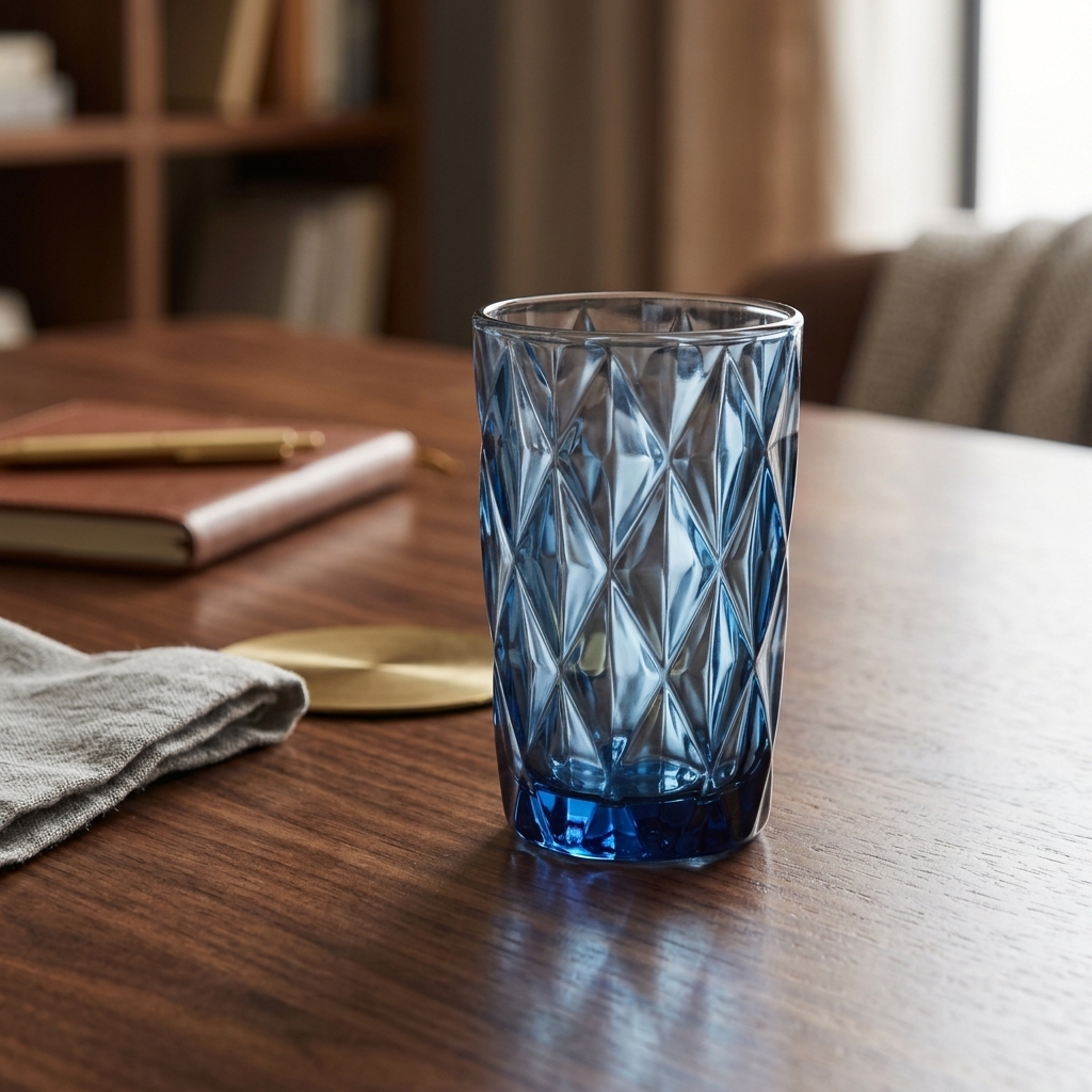 Σετ 6 Ποτήρια Νερού Γυάλινα Blue 330ml Cryspo Trio Kare | 52.701.50 - Box In Θεσσαλονίκη - 25ης Μαρτίου 111