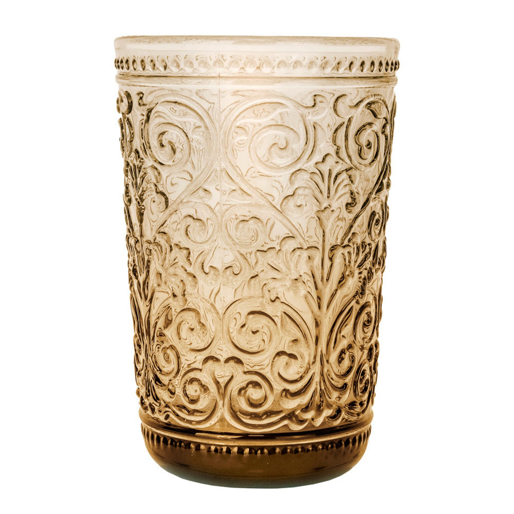 Σετ 6 γυάλινα ποτήρια νερού "Vintage Tiero Brown" 410 ml - 8