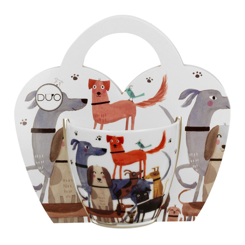 Duo Κούπα Πορσελάνης 460ml "Dog Walk" σε Sleeve Συσκευασία Δώρου | 070.953913 – Large Dog Illustration Mug - Box In Θεσσαλονίκη - 25ης Μαρτίου 111