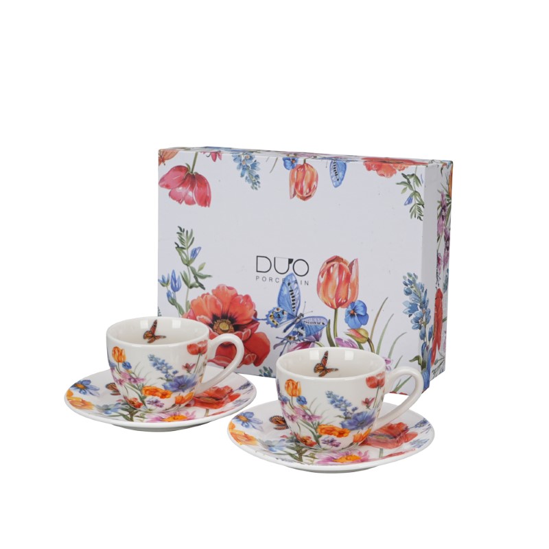 Duo Σετ 2 Φλιτζάνια Espresso 110ml "Spring" με Πιατάκια | 070.965374 – Floral Espresso Set - Box In Θεσσαλονίκη - 25ης Μαρτίου 111