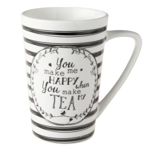 Dutch Rose Κούπα πορσελάνης 430ml "Happy Tea" XL DR176545 - Box In Θεσσαλονίκη - 25ης Μαρτίου 111