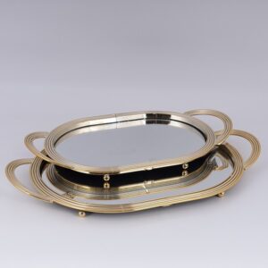 S/2 ΔΙΣΚΟΙ ΜΕΤΑΛΛΙΚΟΙ ΜΕ ΚΑΘΡΕΦΤΗ ΧΡΥΣΟΙ 27x45cm / 21x38cm