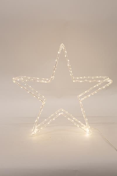 XMAS ΑΚΡΥΛΙΚΟ ΑΣΤΕΡΙ 3.5V ΜΕΤΑΣΧΗΜΑΤΙΣΤΗ 120 ΘΕΡΜΑ ΛΕΥΚΑ MINI LED ΠΑΡΟΧΗ 5m 46x8.5x46cm IP44
