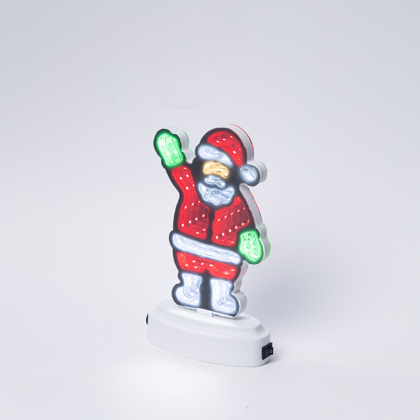 XMAS ΚΑΘΡΕΦΤΗΣ ΑΓΙΟΣ ΒΑΣΙΛΗΣ ΜΕ 62 LED ΜΠΑΤΑΡΙΑΣ 3AAA ΧΡΩΜΑΤΙΣΤΟ LED 11x4.5x3cm IP20
