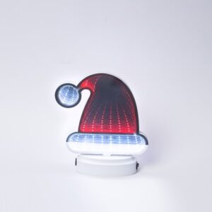 XMAS ΚΑΘΡΕΦΤΗΣ ΣΚΟΥΦΑΚΙ ΑΓΙΟΣ ΒΑΣΙΛΗΣ ΜΕ 40 LED ΜΠΑΤΑΡΙΑΣ 3AA KOKKINO & ΛΕΥΚΟ LED 16x17cm IP20
