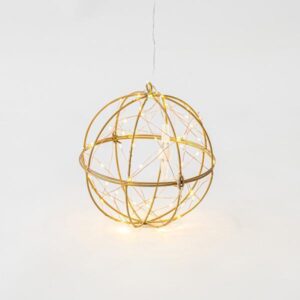 XMAS ΦΩΤΙΖΟΜΕΝΗ ΧΡΥΣΗ ΜΕΤΑΛΛΙΚΗ ΜΠΑΛΑ 20cm 60 LED 4.5V ΜΕΤΑΣΧΗΜΑΤΙΣΤΗ ΜΠΡΟΝΖΕ ΧΑΛΚΙΝΟ ΚΑΛΩΔΙΟ ΘΕΡΜΟ ΛΕΥΚΟ ΠΑΡΟΧΗ 5m IP44