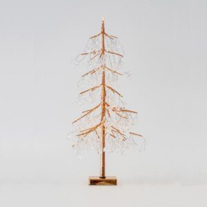 XMAS ΦΩΤΙΖΟΜΕΝΟ ΔΕΝΤΡΟ ΜΕ ΑΣΤΕΡΙ ΚΟΡΥΦΗ ΑΚΡΥΛΙΚΟ ΧΑΛΚΙΝΟ 60cm ΜΕΤΑΣΧΗΜΑΤΙΣΤΗ 80 MINI LED ΘΕΡΜΑ ΛΕΥΚΑ IP44