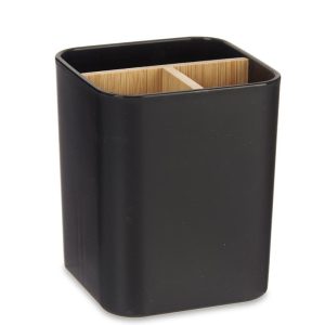 Θήκη κουζίνας μαύρη/bamboo χωρίσματα 9 x 9 x 11 cm | 029.89417 - Box In Θεσσαλονίκη - 25ης Μαρτίου 111