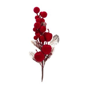 ΚΛΑΔΙ ΜΕ BERRIES ΚΟΚΚΙΝΑ ΒΕΛΟΥΔΙΝΑ ΜΗΛΑ 52cm