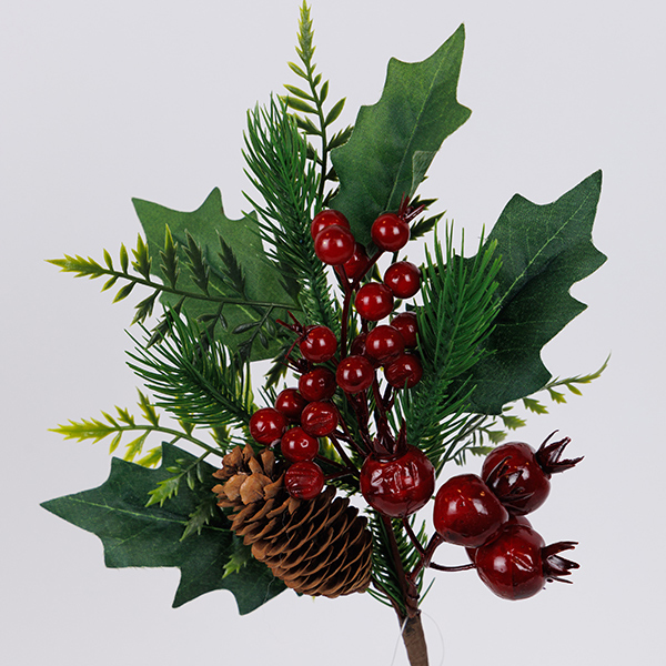 ΚΛΑΔΙ ΜΕ BERRIES ΚΟΚΚΙΝΑ ΚΑΙ ΡΟΔΙΑ 33cm