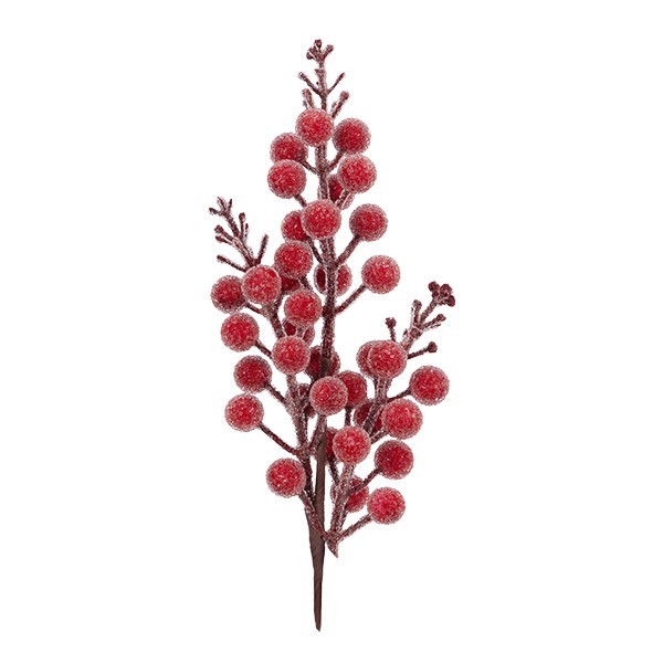ΚΛΑΔΙ ΜΕ BERRIES ΚΟΚΚΙΝΑ ΚΡΥΣΤΑΛΛΙΖΕ 32cm