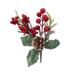 ΚΛΑΔΙ ΜΕ BERRIES ΚΟΚΚΙΝΑ ΜΙΚΡΑ ΚΑΙ ΜΕΓΑΛΑ ΚΑΙ ΧΙΟΝΙΣΜΕΝΟ ΚΟΥΚΟΥΝΑΡΙ 25cm