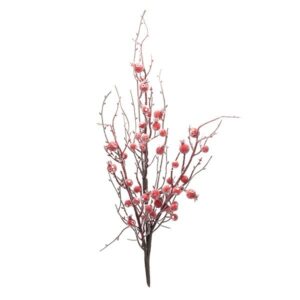 ΚΛΑΔΙ ΜΕ BERRIES ΚΟΚΚΙΝΑ ΠΑΓΩΜΕΝΑ ΚΑΙ ΚΑΦΕ ΚΛΑΔΙΑ 72cm