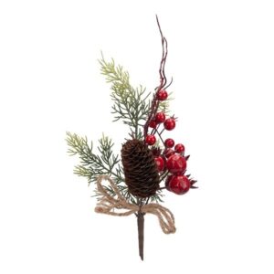 ΚΛΑΔΙ ΜΕ BERRIES ΚΟΚΚΙΝΑ ΡΟΔΙΑ KAI ΚΛΑΔΙ ΠΕΥΚΟΥ 36cm