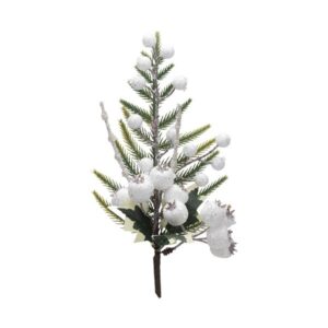ΚΛΑΔΙ ΜΕ BERRIES ΛΕΥΚΑ KAI ΦΥΛΛΑ ΓΚΙ 31cm