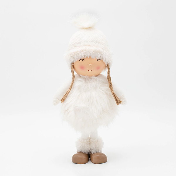 ΚΟΡΙΤΣΑΚΙ POM POM ΜΕ ΛΕΥΚΑ ΡΟΥΧΑ 34cm