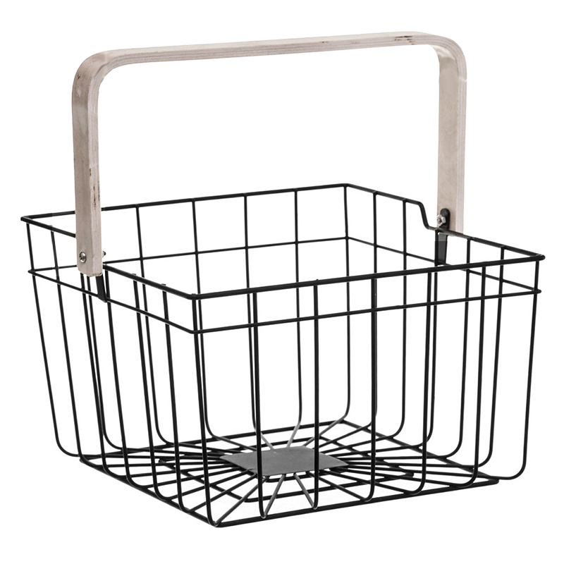 Καλάθι μεταλλικό με χερούλι απο bamboo 24Χ24Χ18 07.166326 - Box In Θεσσαλονίκη - 25ης Μαρτίου 111