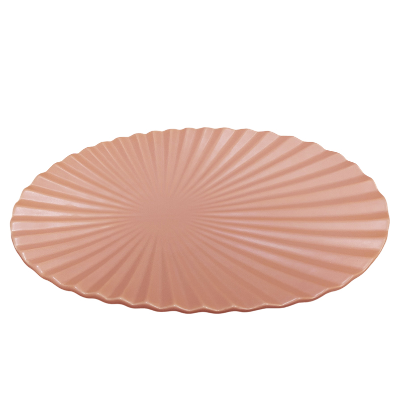 Κεραμική Πιατέλα με Ανάγλυφη Υφή Peach 39x25x4.5cm | L0021A-LB - Box In Θεσσαλονίκη - 25ης Μαρτίου 111