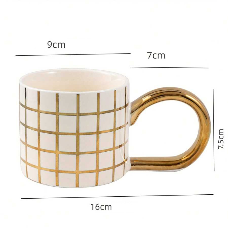 Κεραμική κούπα "Golden Lines " με χρυσό μεγάλο χερούλι 380ml Etoile LM-604A - Box In Θεσσαλονίκη - 25ης Μαρτίου 111