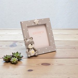 Κορνίζα Παιδική Αρκουδάκι Πολυρεζίν Πουά Εκρού - Λευκό 13.5x12.7cm | 815-00043 – Βρεφική Κορνίζα για Φωτογραφίες 10x10 - Box In Θεσσαλονίκη - 25ης Μαρτίου 111