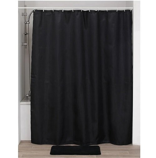 Κουρτίνα Μπάνιου Polyester 180x200cm Diamond Μαύρη (Χωρίς Κρίκους) | 06.1211103 - Box In Θεσσαλονίκη - 25ης Μαρτίου 111