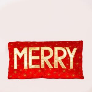 ΜΑΞΙΛΑΡΙ ΚΟΚΚΙΝΟ ΜΕ ΧΡΥΣΗ ΕΠΙΓΡΑΦΗ ''MERRY'' 35x64cm