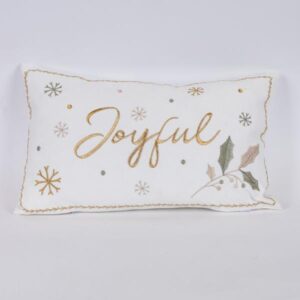 ΜΑΞΙΛΑΡΙ ΛΕΥΚΟ ΜΕ ΧΡΥΣΗ ΕΠΙΓΡΑΦΗ JOYFUL 50x30cm