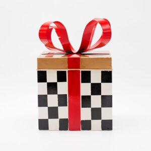 ΜΕΤΑΛΛΙΚΟ ΔΩΡΑΚΙ ΜΑΥΡΟ ΚΑΡΟ ΜΕ ΚΟΚΚΙΝΟ 25.5cm