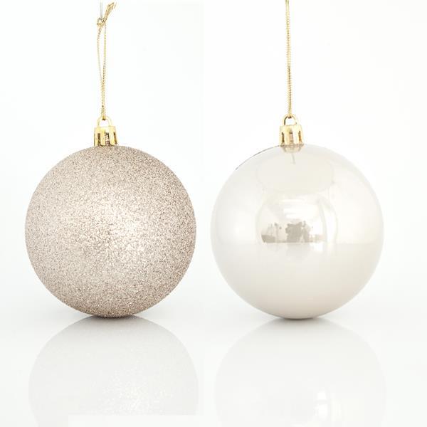 ΜΠΑΛΑ ΠΛΑΣΤΙΚΗ ΕΚΡΟΥ 2 ΠΕΡΛΕ ΚΑΙ 4 GLITTER ΣΕΤ 6ΤΜΧ 8cm
