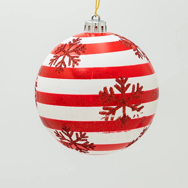 ΜΠΑΛΑ ΠΛΑΣΤΙΚΗ ΚΟΚΚΙΝΗ MERRY CHRISTMAS ΚΑΙ ΧΙΟΝΟΝΙΦΑΔΑ ΣΕΤ 4ΤΜΧ 10cm