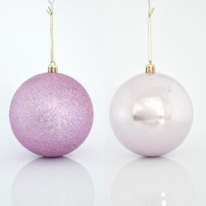 ΜΠΑΛΑ ΠΛΑΣΤΙΚΗ ΡΟΖ 2 ΠΕΡΛΕ ΚΑΙ 4 GLITTER ΣΕΤ 6ΤΜΧ 10cm