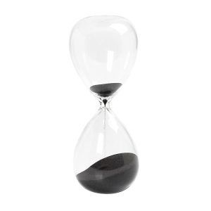 Μεγάλη Γυάλινη Κλεψύδρα “Time” με Μαύρη Άμμο 15x15x38cm | OR0902 - Box In Θεσσαλονίκη - 25ης Μαρτίου 111