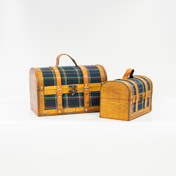ΞΥΛΙΝΟ ΜΠΑΟΥΛΟ ΜΠΛΕ ΚΑΡΟ ΣΕΤ 2ΤΜΧ 30x18x19cm ΚΑΙ 24x13x15.3cm