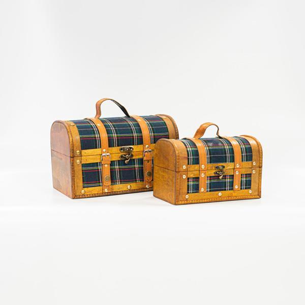 ΞΥΛΙΝΟ ΜΠΑΟΥΛΟ ΜΠΛΕ ΚΑΡΟ ΣΕΤ 2ΤΜΧ 30x18x19cm ΚΑΙ 24x13x15.3cm