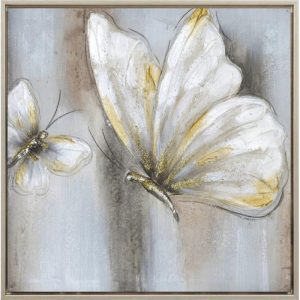 Πίνακας Καμβάς Πεταλούδα 42.5x42.5cm σε Ξύλινη Σαμπανιζέ Κορνίζα | BD23B113A-1 - Box In Θεσσαλονίκη - 25ης Μαρτίου 111