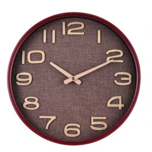 Ρολόι Τοίχου Modern Quartz με Όψη Ξύλου Καφέ & Ανάγλυφα Στοιχεία 31.7x4.5cm MG2015-BROWN - Box In Θεσσαλονίκη - 25ης Μαρτίου 111