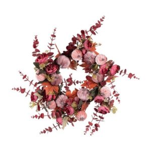 ΣΤΕΦΑΝΙ ΜΕ ΡΟΖ ΚΑΦΕ ΒΕΛΟΥΔΙΝΕΣ ΚΟΛΟΚΥΘΕΣ MIXED 21cm