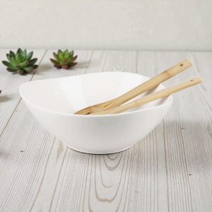 Σαλατιέρα με Κουτάλες Πορσελάνη Λευκή 28x10cm Cryspo Trio | 26.000.90 – Elegant Round Salad Set - Box In Θεσσαλονίκη - 25ης Μαρτίου 111