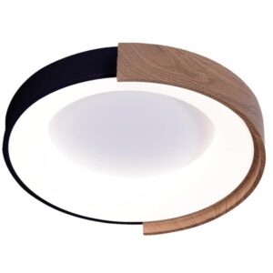 Φωτιστικο οροφης  μεταλλο led 32w 3200lm 3cct (3000κ-4000k-6500k) φ500mm μαυρο-ξυλο Arte Illumina yoru